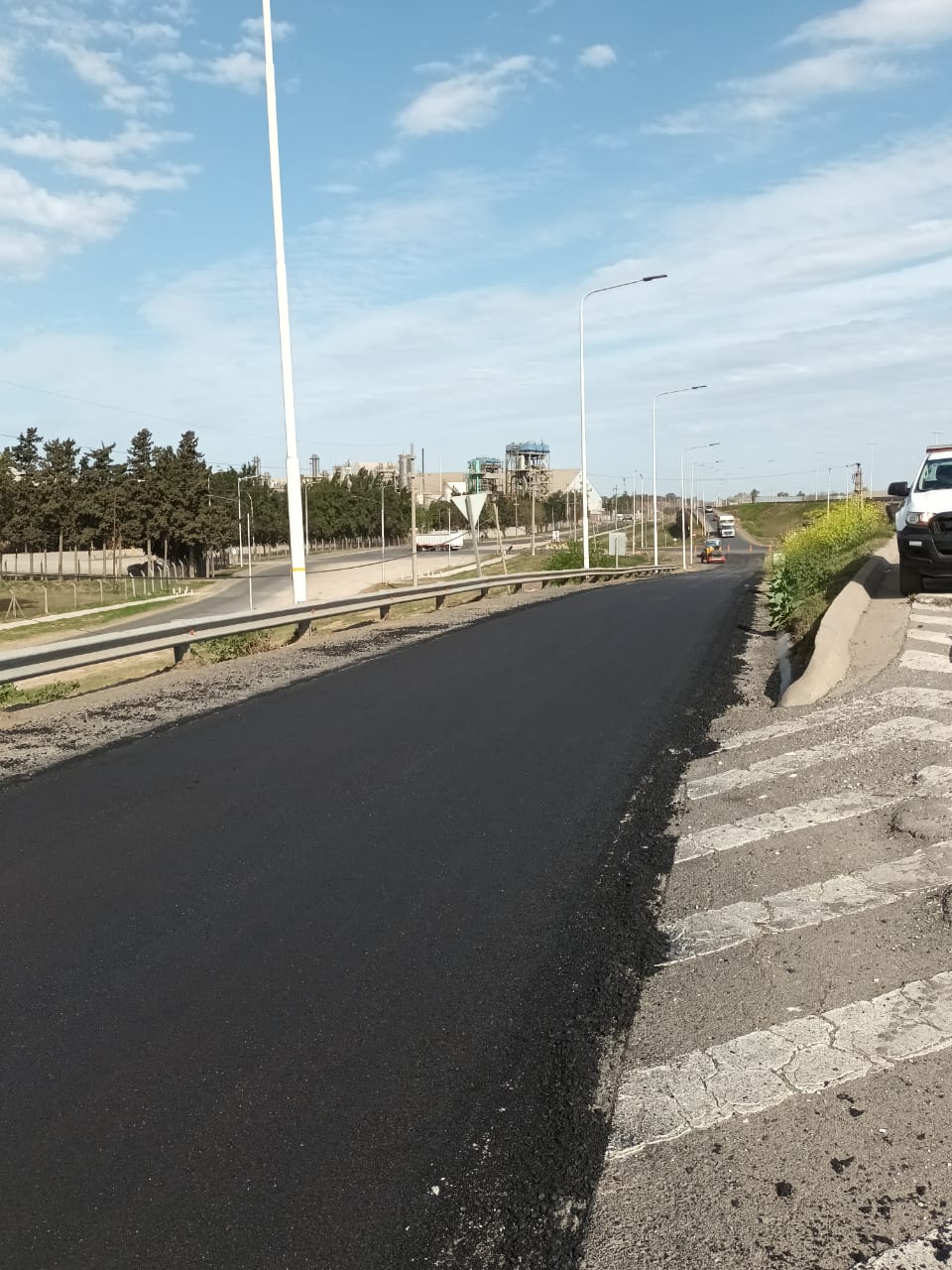 Avance de obra en el pavimento.